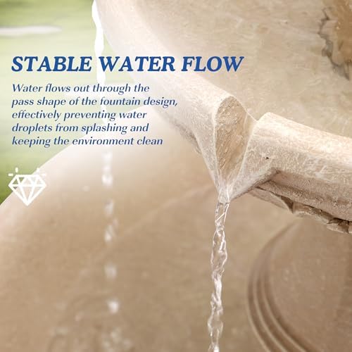 3-Tiers 48.4" H Italian Outdoor Water Fountains Feature Garden Decor