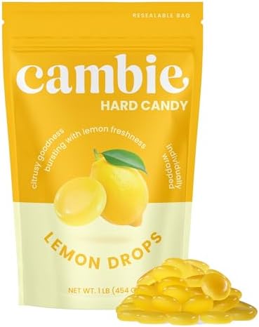 Cambie Lemon Drops Hard Candy Individually Wrapped - 1 lb Lemon Candy