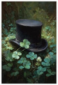 JDBeehpy Irish Art Painting St. Patrick's Day Decoration Gift Print Green Hat Countryside Clover (Unframed, Canvas Only) Wall Art Clover Wall Poster Canvas Painting 12x18inch(30x45cm)