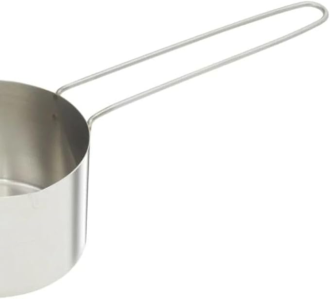 Soro Essentials- 1 Cup Stainless Steel Measuring Cup with 6" Long Loop Handle Set of 4- Heavy Duty Measurement Cups Metal Measuring Spoons for Baking Dry Measuring Cups for Home Kitchen Restaurant