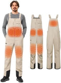 Heated Insulated Bib Overalls for Men with 16000mAh Power Bank