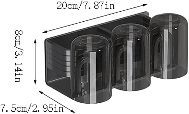 Toothbrush Rack Gun Gray Aluminum Toothbrush Holder Bathroom Wall Mounted Toothpaste Holder Makeup Brush Storage Rack with Cup Bathroom Toothbrush Holder(S20cm)