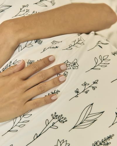 Queen 4 Piece Boho Botanical Floral Sheet Set - Soft & Cooling - Plants