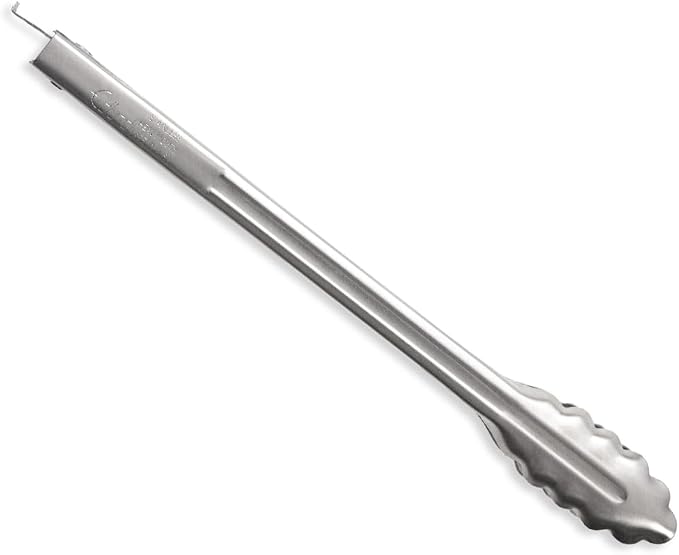Rada Cutlery 12" Heavy-Duty Tongs (B314), Pack of 2 | Scalloped Edges, Stainless Steel