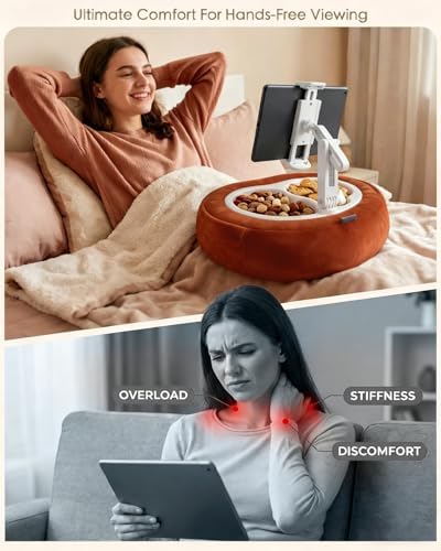 Miledi Tablet Pillow Stand for Bed with 360° Rotating Holder, Terracotta