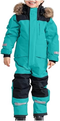 YRAETENM Snow Suit for Kids Boys Girls One Piece Snowsuit Girls and Boys Waterproof Insulated Winter Jumpsuit Coveralls