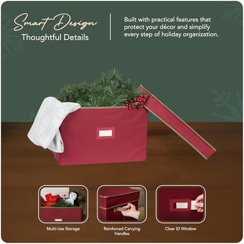 Covermates Treasurekeeper Storage Box, 25.5" L x 13" W x 12.5" H, Red