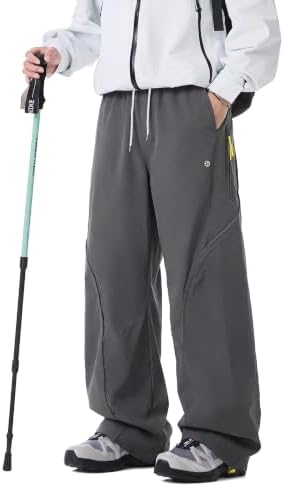 Men's Water-Repellent Ski Snow Hiking Pants Baggy Straight Leg