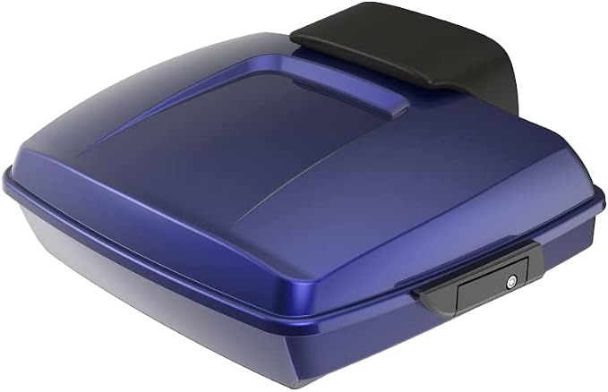 Advanblack Road Glide Tour Trunk Pack Zephyr Blue Razor Tour Trunk Pack Backrest Pad for '97-'25 Harley Touring Road King Street Glide Electra Glide CVO models