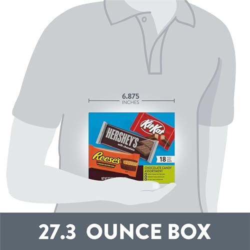 HERSHEY'S, KIT KAT and REESE'S Assorted Milk Chocolate Candy Variety Box, 27.3 oz, (Pack of 108)