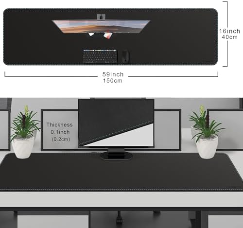 CENNBIE Leather Desk Mat Protector, 59" x 16"Desk Mat on top of desks