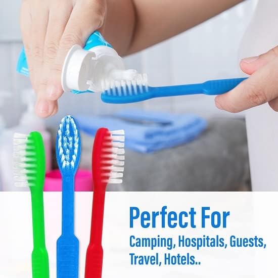 144 Disposable Toothbrushes Individually Wrapped, Bulk Disposable Toothbrushes Soft Bristles Perfect for Travel, Giveaways, Hotels, Airbnb, Dantel Office Supply