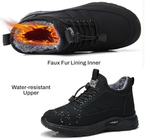 SHIBEVER Winter Snow Boots for Women: Warm Fur Lined Snow Ankle Booties