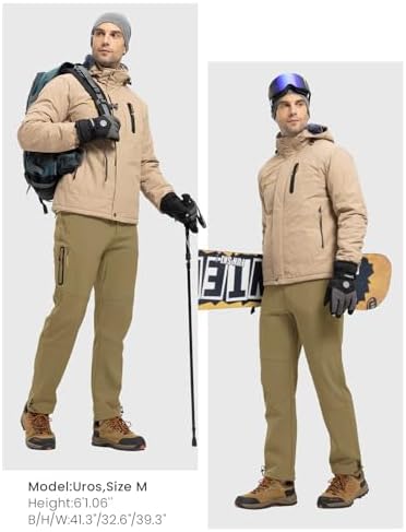Rdruko Men's Snow Pants Waterproof Ski Pants Insulated Trousers