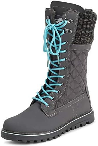 POLAR Womens Faux Fur Warm Thermal Waterproof Outdoor Walking Snow Winter Rubber Sole Calf Boots