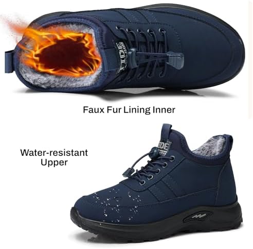 SHIBEVER Winter Snow Boots for Women: Warm Fur Lined Snow Ankle Booties