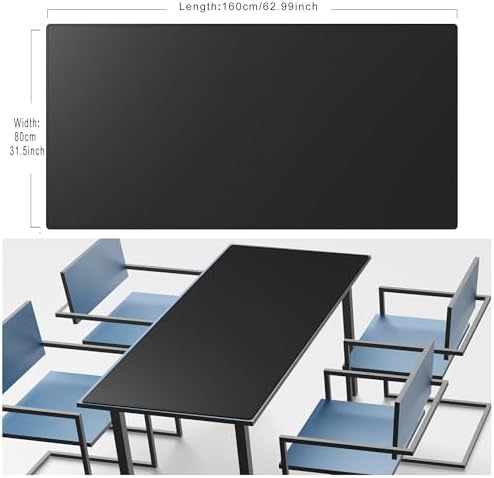 Cacoy 63" x 31.5" Extra Large Leather Desk Mat, Office Desk Pad Blotter, Oversized Mouse Pad for Home & Work, Waterproof Computer Desk Protector, Huge Gaming Desktop Mat for Keyboard & Mouse (Black)