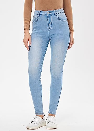Yehopere Women's Winter Fleece Lined Jeans Slim Fit Warm Skinny High Waist Denim Jean