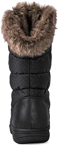 GLOBALWIN Women's Snow Boots Waterproof Mid-Calf Winter Boots with Thermal Fleece Lining, Insulated Cold Weather Protection, and Non-Slip Sole for Snowy Commutes