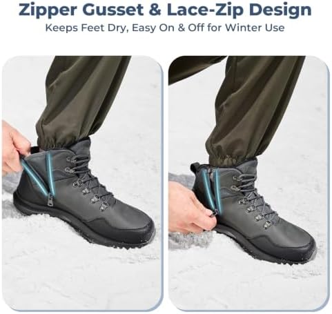 FitVille Winter Boots for Men Snow Boots with Side Zipper & Insulated Layer
