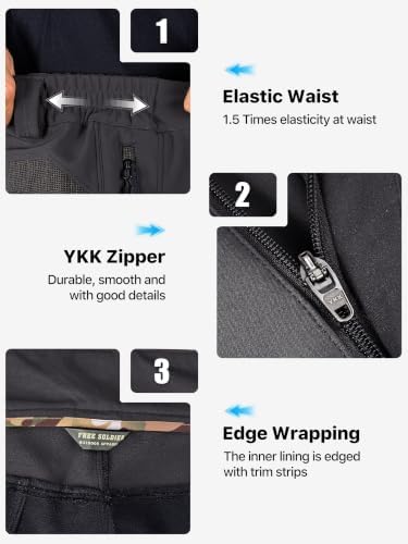 FREE SOLDIER Men's Fleece Lined Pants Softshell Snow Ski Pants
