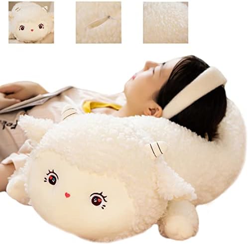ELAINREN Giant White Lamb Plush Huggable Pillow Soft Sheep Stuffed Toy/23''