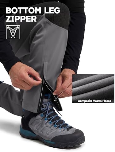 FREE SOLDIER Men's Waterproof Ski Pants Winter Thermal Pants