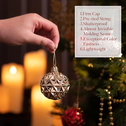 Valery Madelyn 50ct Christmas Tree Decorations Ball Ornaments 2.36 Inches