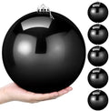 Zubebe 6 Pcs 8 Inch Large Outdoor Christmas Ball Ornaments,Black