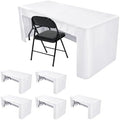 HolidayIdeas 6-Pack 8ft Open Back Fitted Tablecloths for Craft Shows White