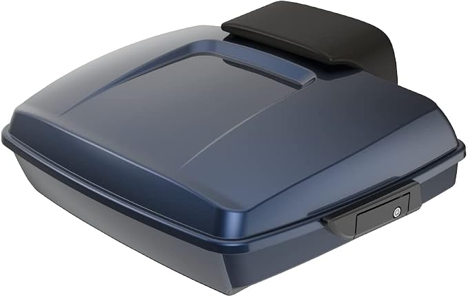 Advanblack Road Glide Tour Trunk Pack Midnight Blue Razor Tour Trunk Pack Backrest Pad for '97-'25 Harley Touring Road King Street Glide Electra Glide CVO models
