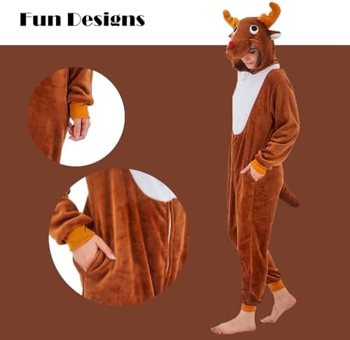 Adult Onesie Pajamas Animal One Piece Costume Halloween Cosplay for Women Men