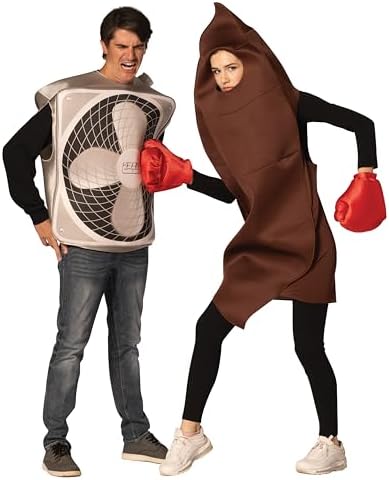 Rasta Imposta Funny Novelty Gag Halloween Costumes, Sh!t Hits the Fan Couples Costume Set, Women and Men, Adult One Size