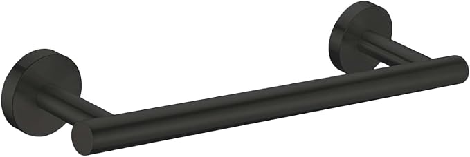 12 Inches Matte Black Towel Bar Bathroom Hardware 304 Stainless Steel Wall Mounted Kitchen Towel Holder Cloths Hanger