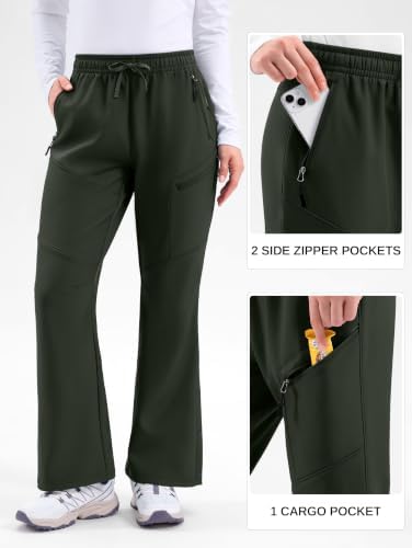 Women's Snow Ski Pants Fleece Lined Waterproof 3 Zipper Pockets Hiking Gear