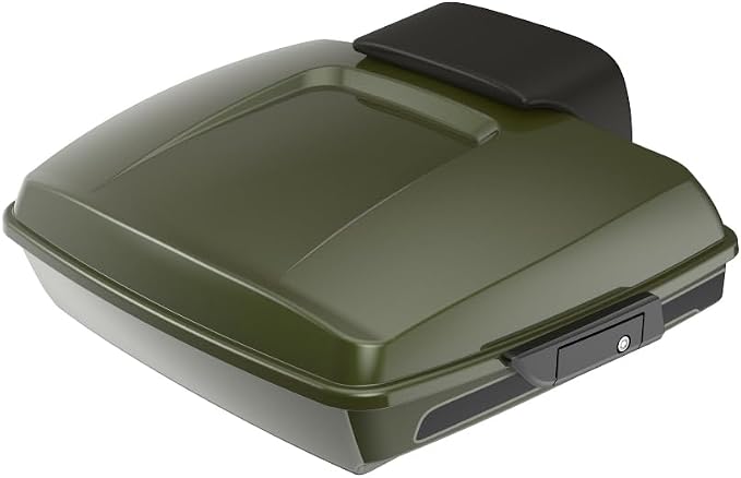 Advanblack Road Glide Olive Steel Metallic/Vivid Black Razor Tour Trunk Pack Backrest Pad for '97-'26 Harley Touring Road King Street Glide Electra Glide CVO models