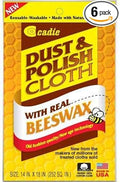 Cadie Reusable Dust and Polishing Cloth - Beeswax Furniture Wipes for Cleaning or Wiping Dirt Surfaces at Home and Office - Great Cleaner for Wood, Tiles, Blinds and Ceilings Fan | 6 Pack