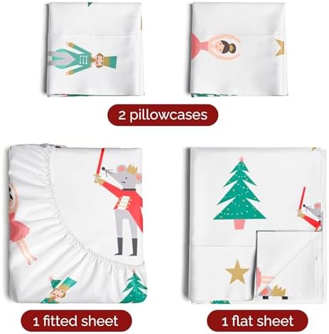 Christmas Sheet Set, Nutcracker Ballet, Holiday Xmas Bedding Set - Full
