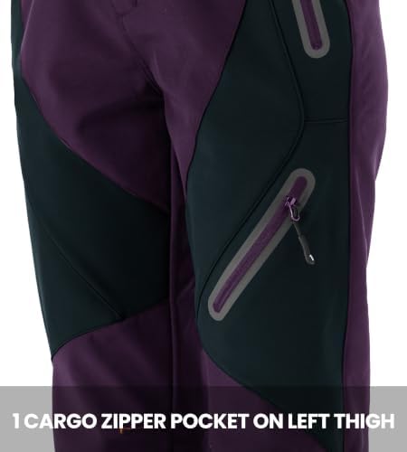 YSENTO Women's Hiking Pants Fleece Lined Winter Waterproof Insulated Snow Ski Work