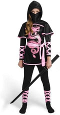 Spooktacular Creations Black and Red Ultimate Ninja Dragon Costume Set for kids, Girls, Halloween Dress Up