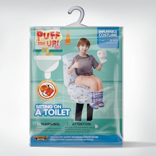 Spooktacular Creations Kids Halloween Inflatable Costumes, Sitting on a Toilet Inflatable Suit, Funny Toilet Blow Up costume