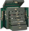 AKOZLIN 6-Tier Jewelry Box Organizer 5 Drawers Storage Medium Dark Green
