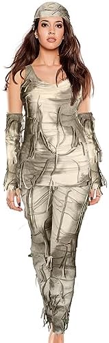 Toulite 5 Pcs Halloween Women Mummy Costume Cosplay Party