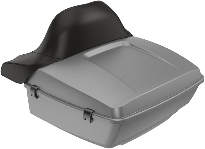 Advanblack Road Glide Tour Trunk Pack Charcoal Denim King Tour Trunk Pack Luggage +Wrap-Around Backrest Pad for '97-'25 Harley Touring Road King Street Glide Electra Glide CVO models
