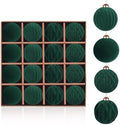 Christmas Ornaments Set Green Velvet 2.36 in Decorative Balls