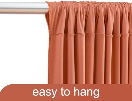4 Panels Rust Backdrop Curtain for Parties Wedding Wrinkle Free Red Photo Curtains Backdrop Drapes Fabric Decoration for Birthday Party Baby Shower Christmas 20ft(W) x 10ft(H)