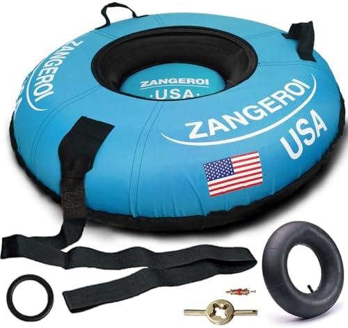 Snow Tube for Sledding Snow Tubes Heavy Duty Snow Tube for Kids Adult Snow Sled Sledding Tube Inflatable Snow Tubes for Kids Towable Rubber Snows Tube with Cover