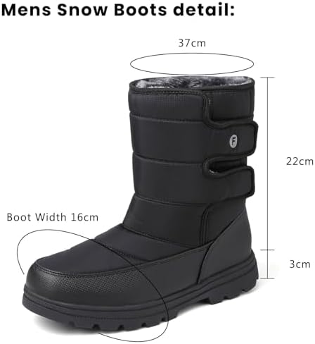 todaysunny Mens Snow Boots Waterproof Womens Winter Boots Fur Lined Warm Lightweight Mid-Calf Casual Outdoor Cold Weather Shoes Unisex