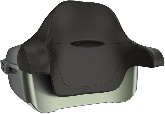 Advanblack Road Glide Tour Trunk Pack Deadwood Green Glossy King Tour Trunk Pack Luggage +Wrap-Around Backrest Pad for '97-'25 Harley Touring Road King Street Glide Electra Glide CVO models