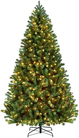 Yaheetech 7.5ft Pre-lit Christmas Tree with 550 Warm White Lights, Green